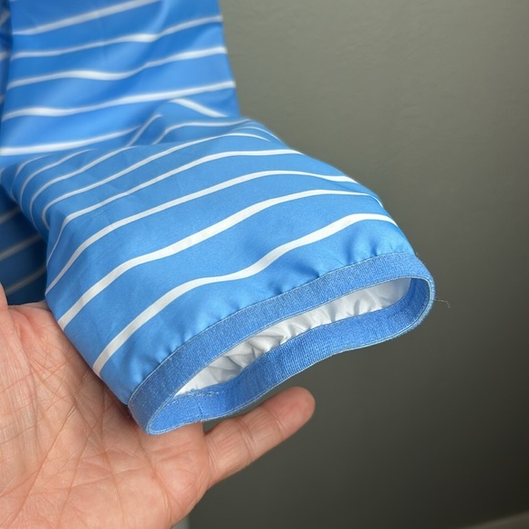 Ralph Lauren Active Sky Blue Striped Lightweight Windbreaker Zip Front Jacket M - Picture 12 of 16